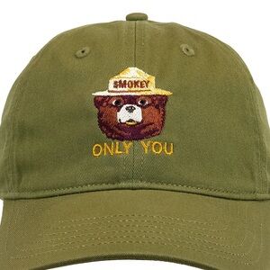 Smokey Bear Organic Cotton Cap Baseball Hat - Green
